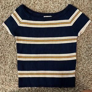 Boat Neck Striped Shirt